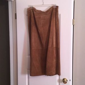 Kate Hill midi suede skirt